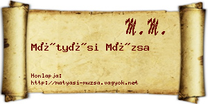 Mátyási Múzsa névjegykártya